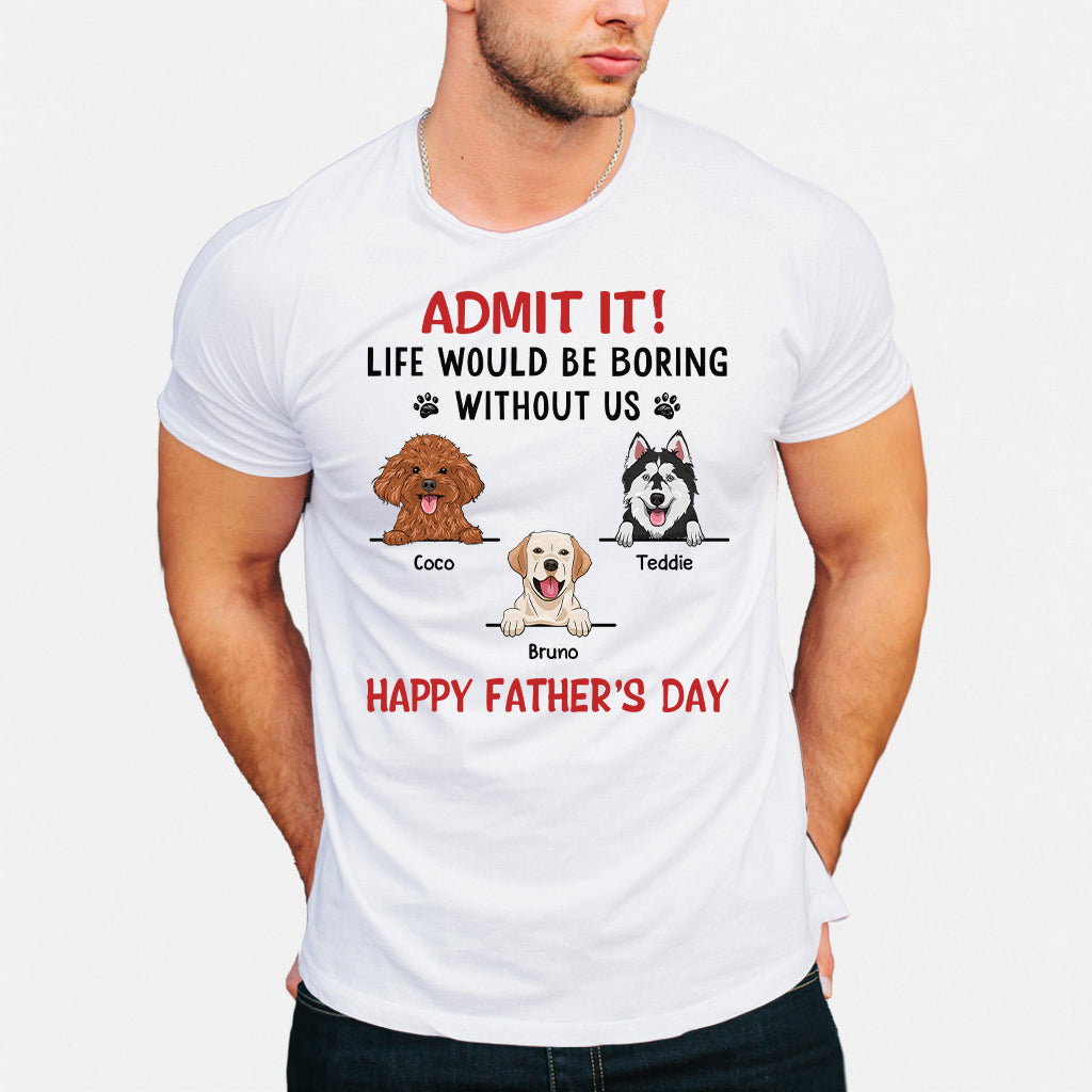 Bonne fête des pères au meilleur papa de chien ! T-shirt et sweat à capuche personnalisés pour papa.