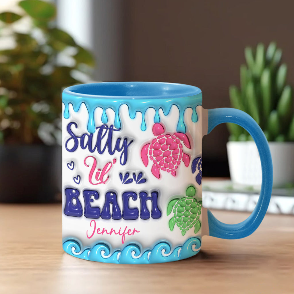 Mug gonflable personnalisé à motif tortue pour les amoureux des tortues de Salty Lil' Beach