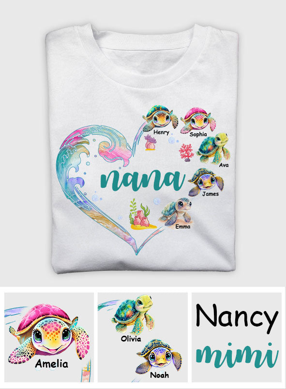 La petite tortue de mamie - T-shirt et sweat à capuche personnalisés pour grand-mère