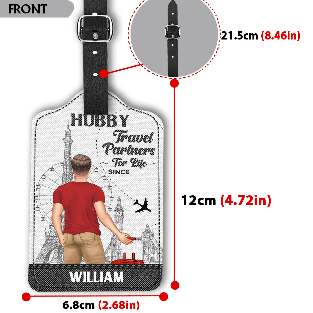 Partenaires de voyage pour la vie - Étiquette à bagages personnalisée en cuir
