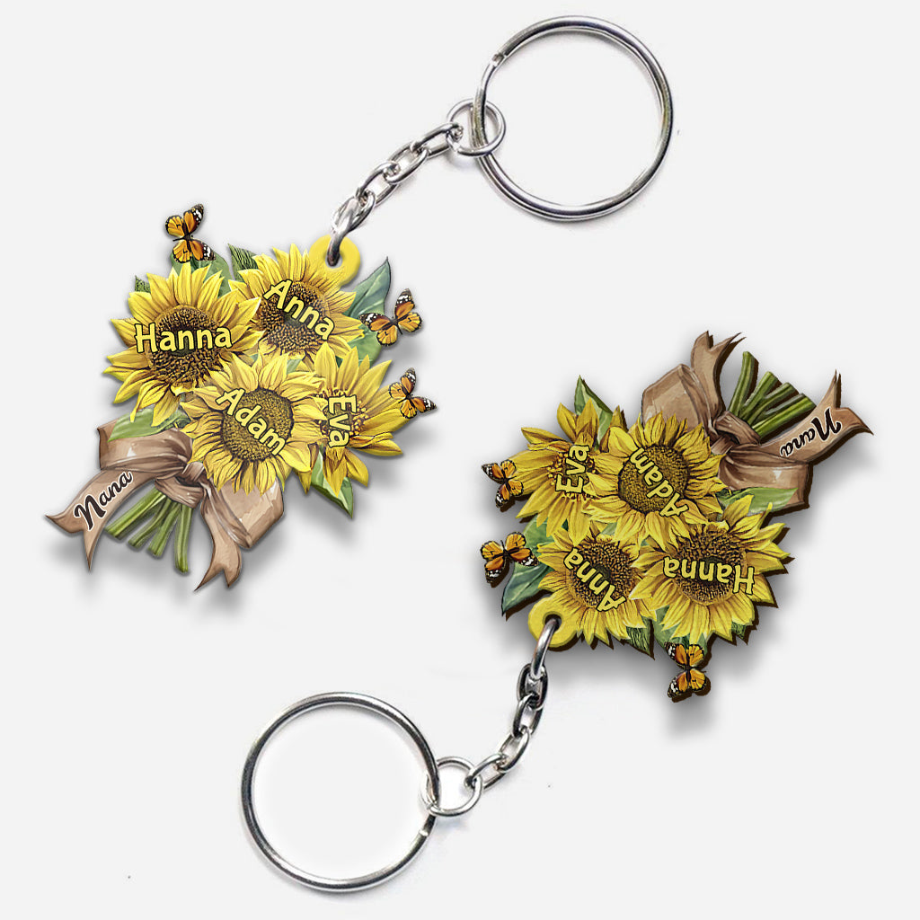 Tournesols de la maman de grand-mère - Porte-clés personnalisé pour grand-mère
