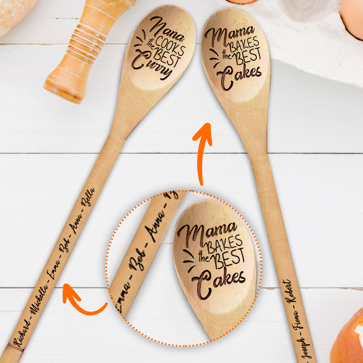 Maman/Mamie/Mama... Cuisine les meilleurs plats - Cuillère en bois personnalisée pour maman