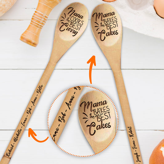 Maman/Mamie/Mama... Cuisine les meilleurs plats - Cuillère en bois personnalisée pour maman