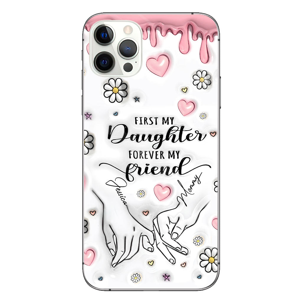 Ma mère d'abord, mon amie pour toujours - Coque de téléphone transparente personnalisée pour maman