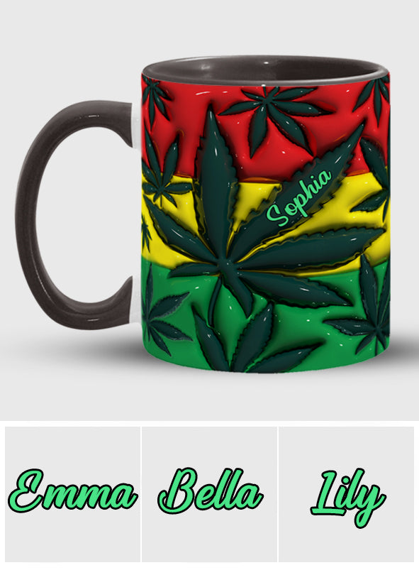 Inflated Magic Leaf Red Yellow Green - Personalized Weed Accent Mug