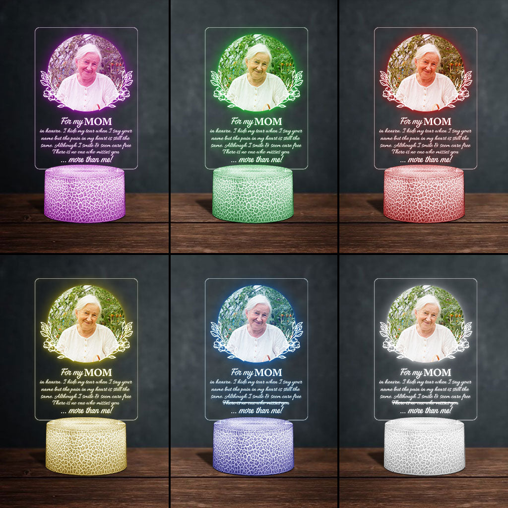 Pour ma mère, quel que soit mon titre au paradis, je cache mes larmes quand je prononce ton nom - Plaque lumineuse personnalisée en forme de mère