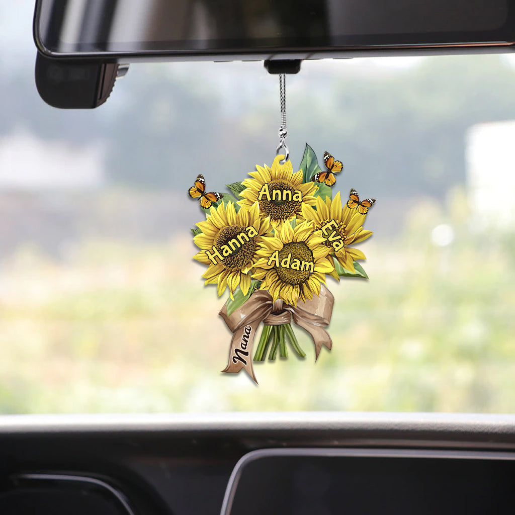 Tournesols de la maman de grand-mère - Ornement de voiture personnalisé pour grand-mère