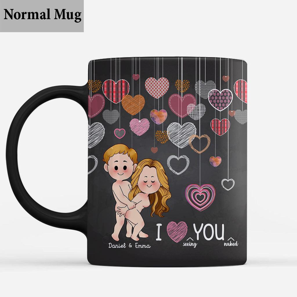 J'adore te voir nu(e) - Mug personnalisé pour couple