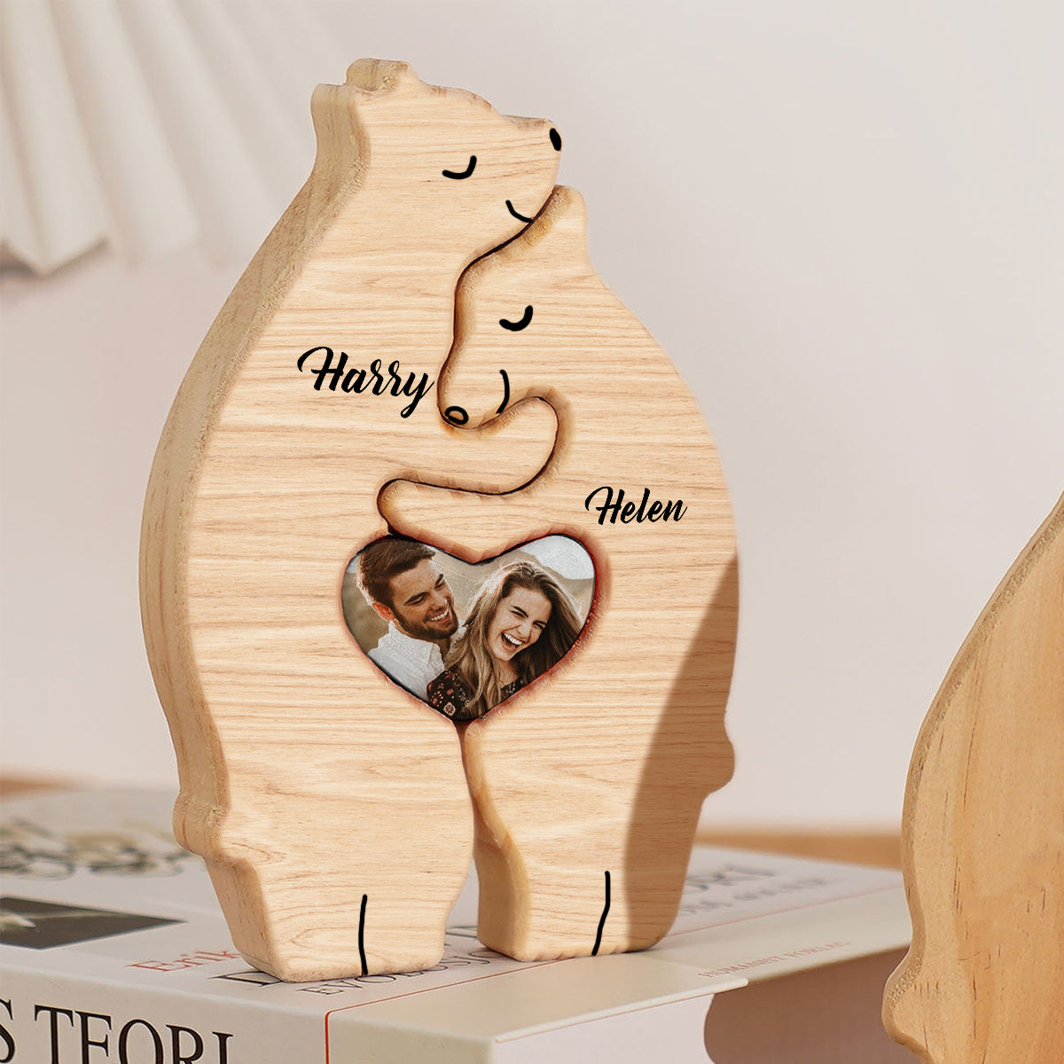Couple d'ours - Puzzle en bois personnalisé pour couple