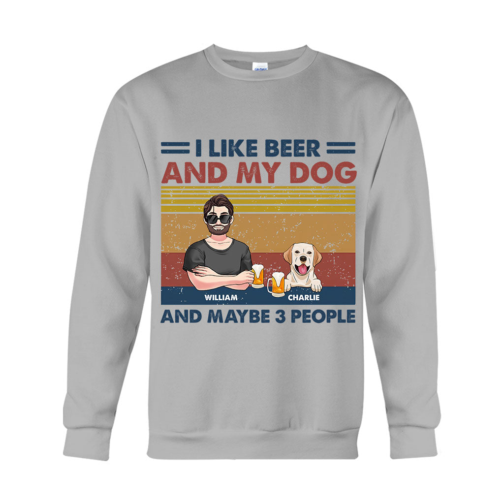 J'aime la bière et mes chiens - T-shirt et sweat à capuche personnalisés pour chiens