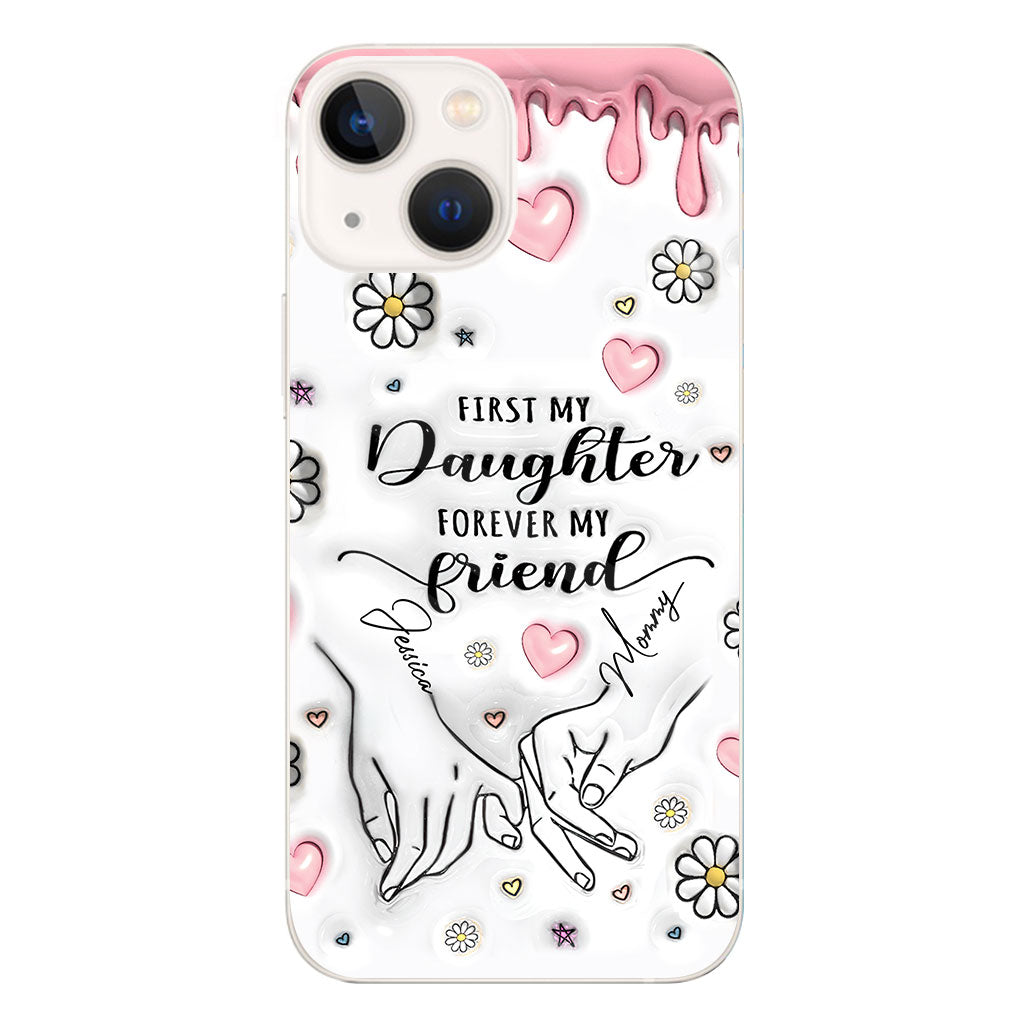 Ma mère d'abord, mon amie pour toujours - Coque de téléphone transparente personnalisée pour maman