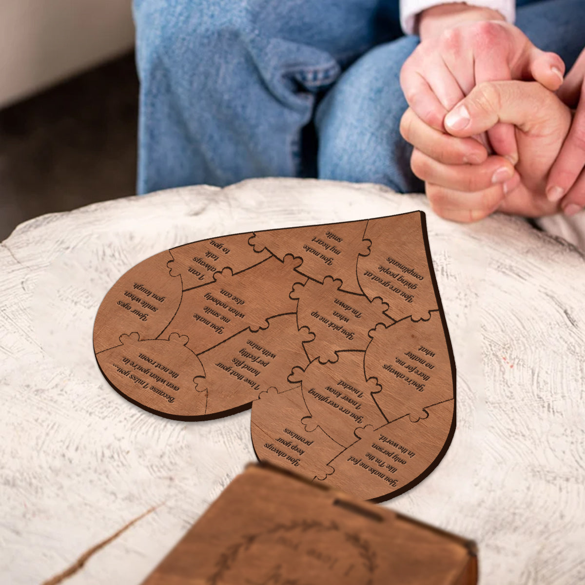 Raisons pour lesquelles je t'aime - Puzzle en forme de cœur personnalisé pour les couples