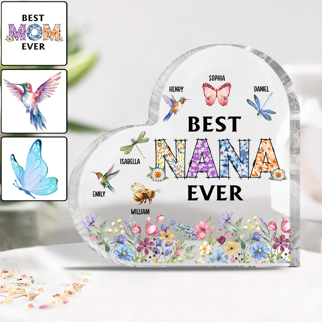 Meilleure maman/mamie du monde - Plaque acrylique personnalisée pour grand-mère