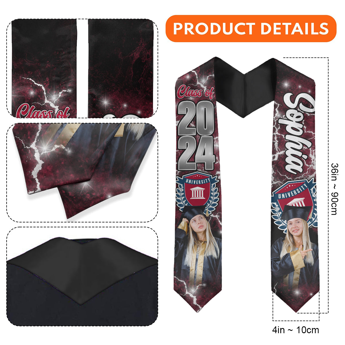 Fierté de la remise des diplômes 2024 - Étole de remise des diplômes personnalisée