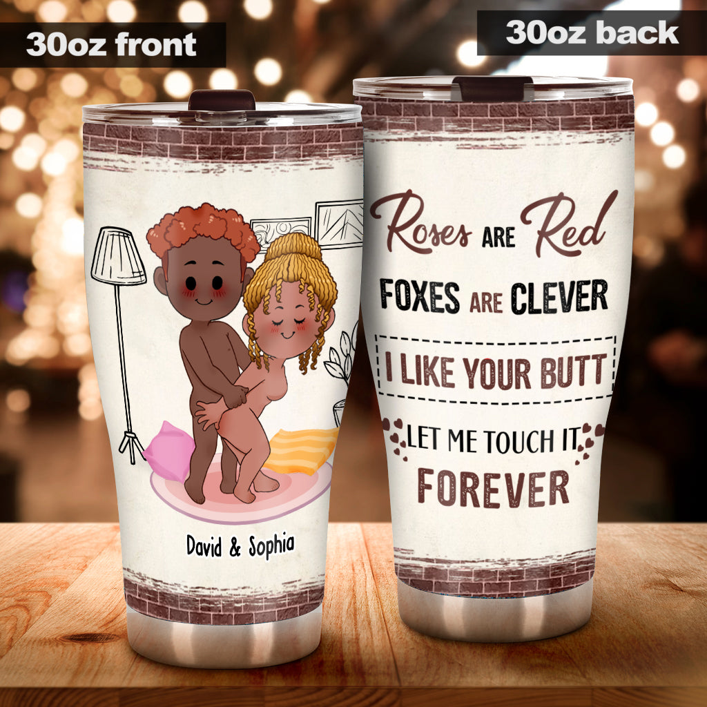 Gobelet isotherme personnalisé pour couples « Aime tes fesses »