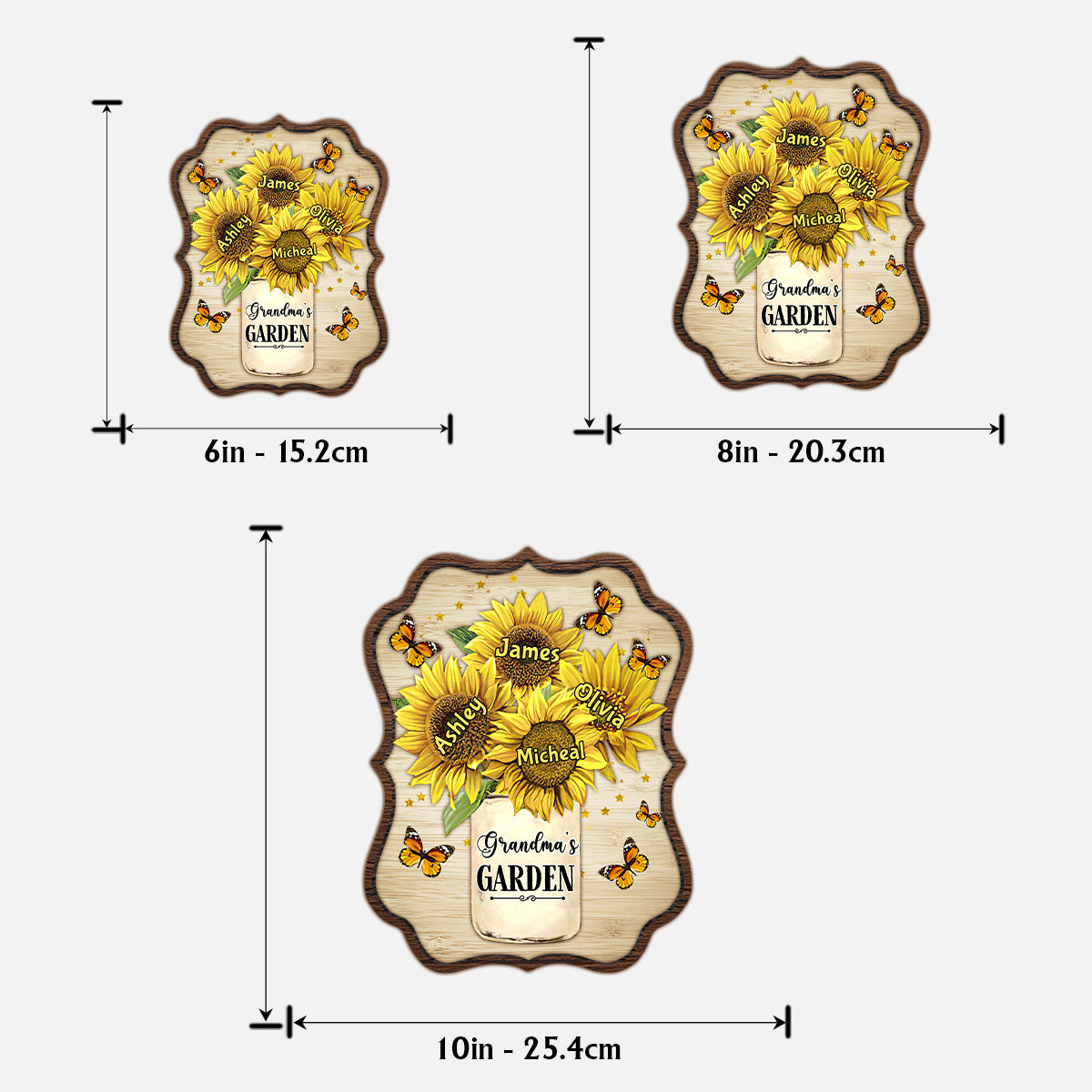 Grandma's Mom's Garden - Personalized Grandma 2 Layered Wood Sign / Wood Plaque