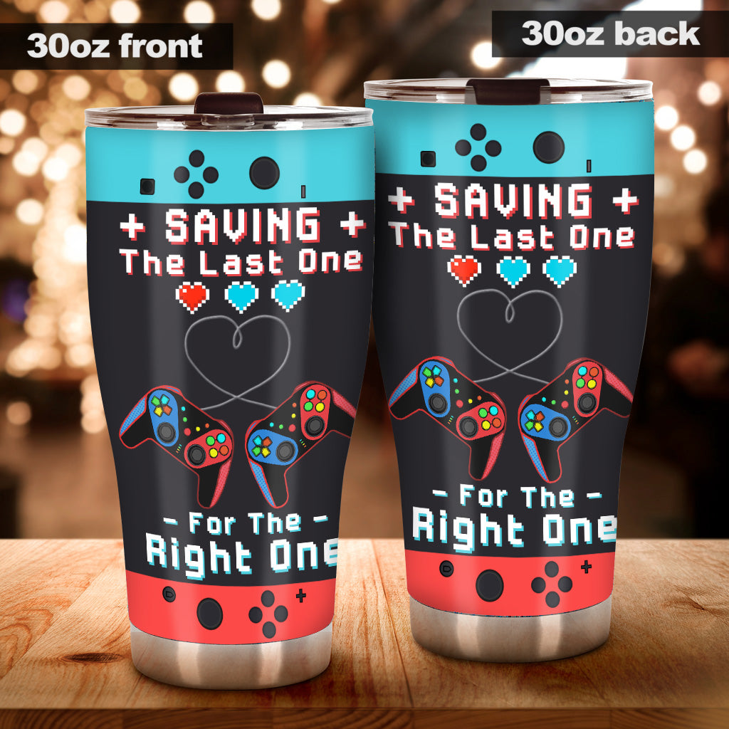 Couple de gamers qui gardent le dernier verre pour la bonne personne - Gobelet isotherme personnalisé pour jeux vidéo
