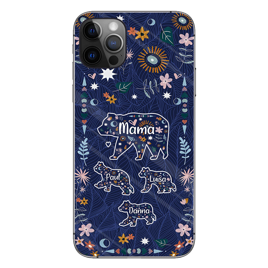 Mama Bear Floral - Personalized Mother Phone Case