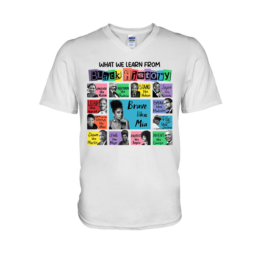 Ce que nous apprenons de l'histoire des Noirs - T-shirt et sweat à capuche afro-américains personnalisés