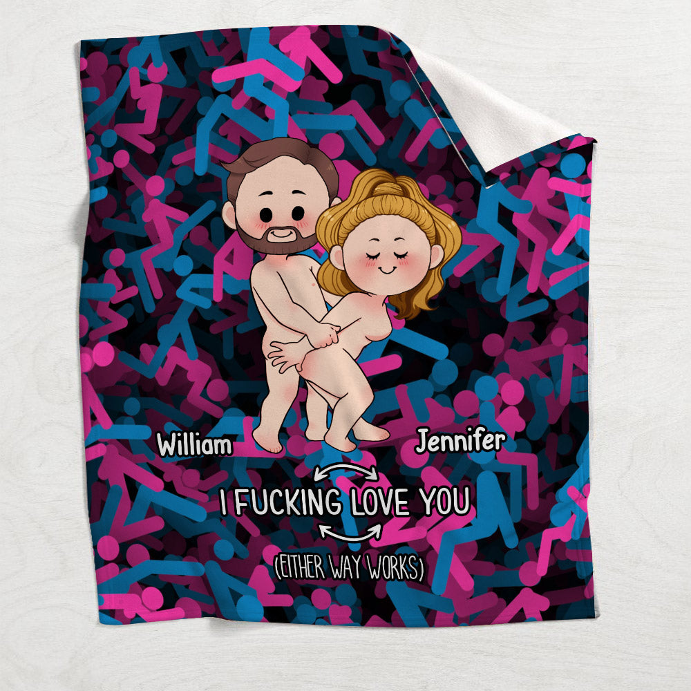 Couverture personnalisée pour couple « Je t'aime » humoristique