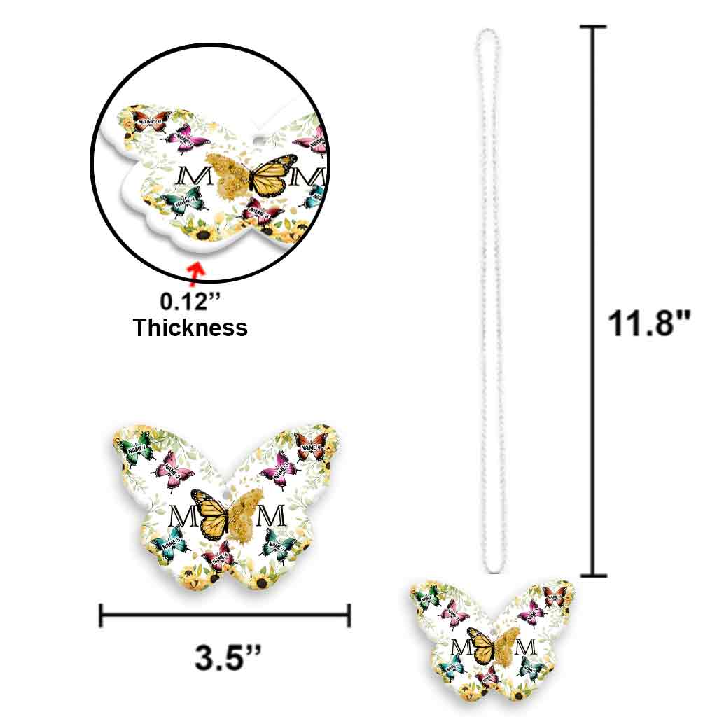 Papillons Mère et Enfants - Ornement de voiture transparent personnalisé « Mère et Enfants »