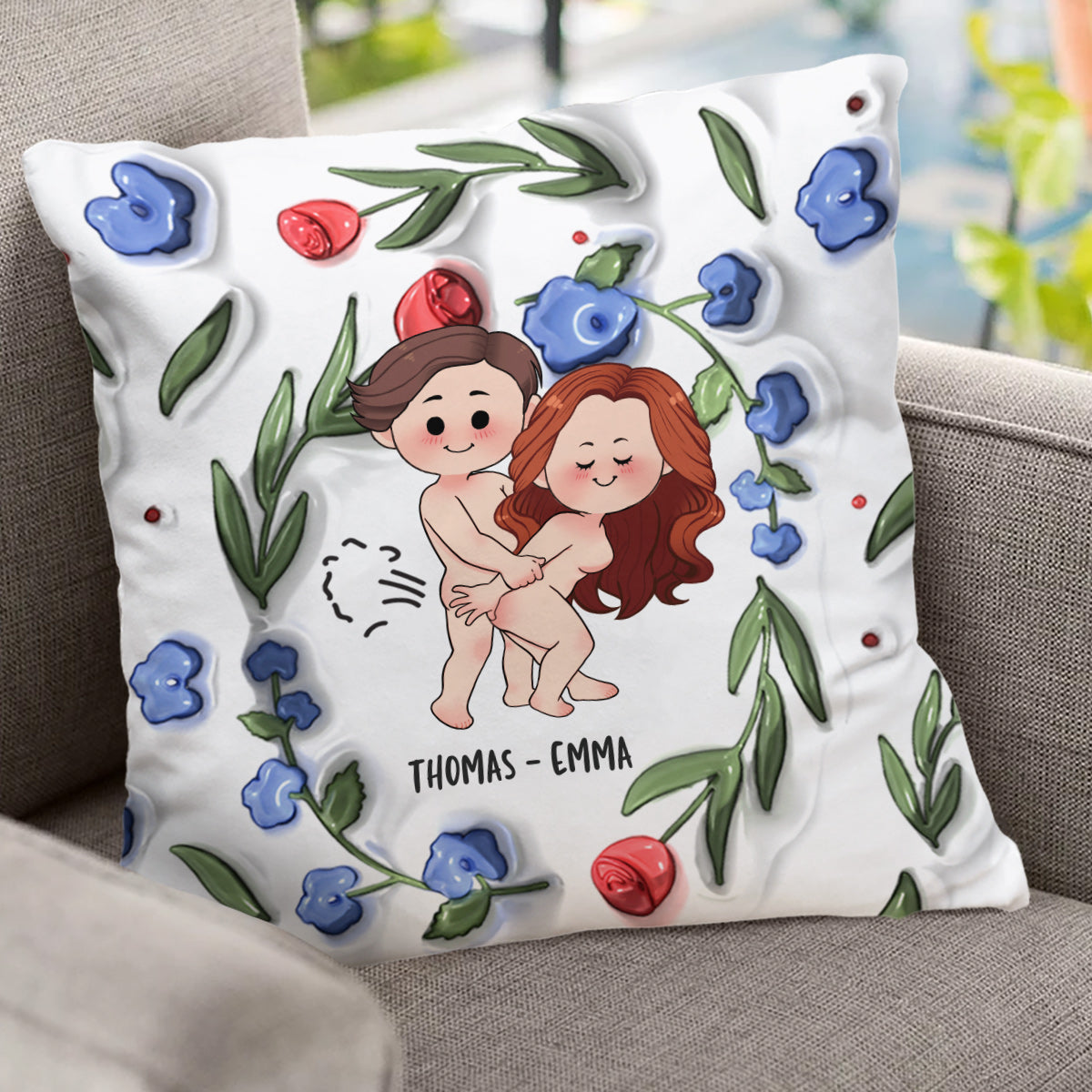 Je t'aime encore - Coussin décoratif personnalisé pour couple