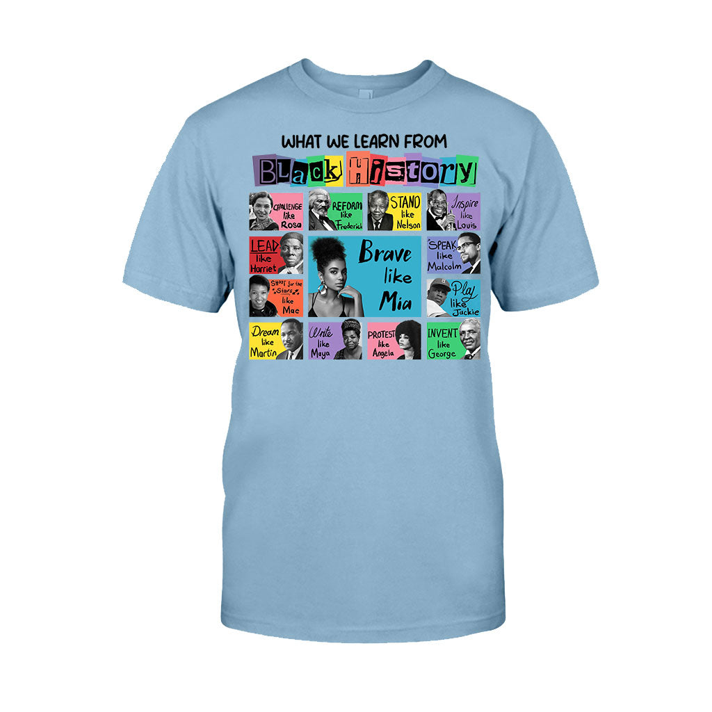 Ce que nous apprenons de l'histoire des Noirs - T-shirt et sweat à capuche afro-américains personnalisés