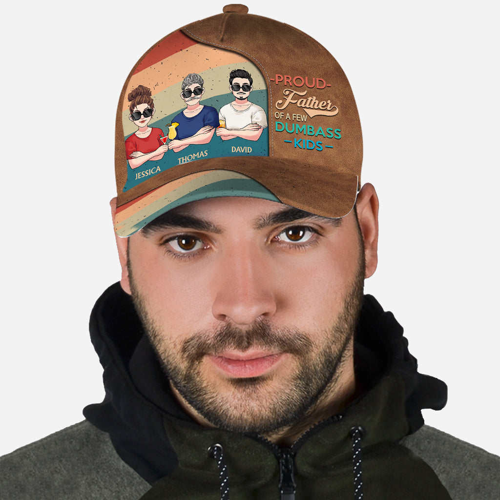 Casquette classique personnalisée « Fier papa, maman, grand-mère, grand-père de quelques enfants »
