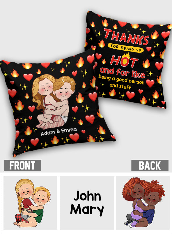 Merci d'être si sexy - Coussin décoratif personnalisé pour couple