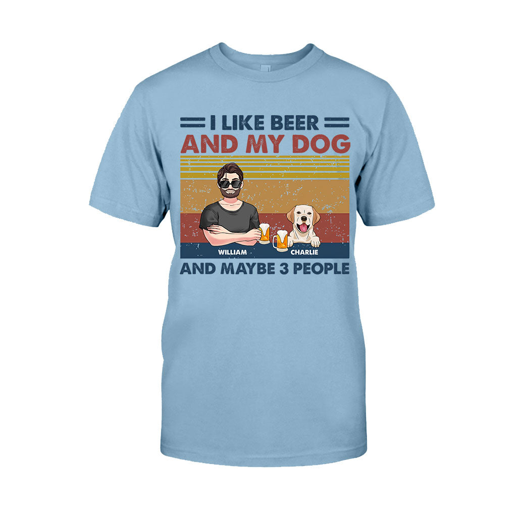 J'aime la bière et mes chiens - T-shirt et sweat à capuche personnalisés pour chiens