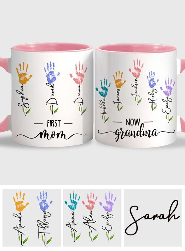 Première maman, maintenant grand-mère - Mug personnalisé « Maman »