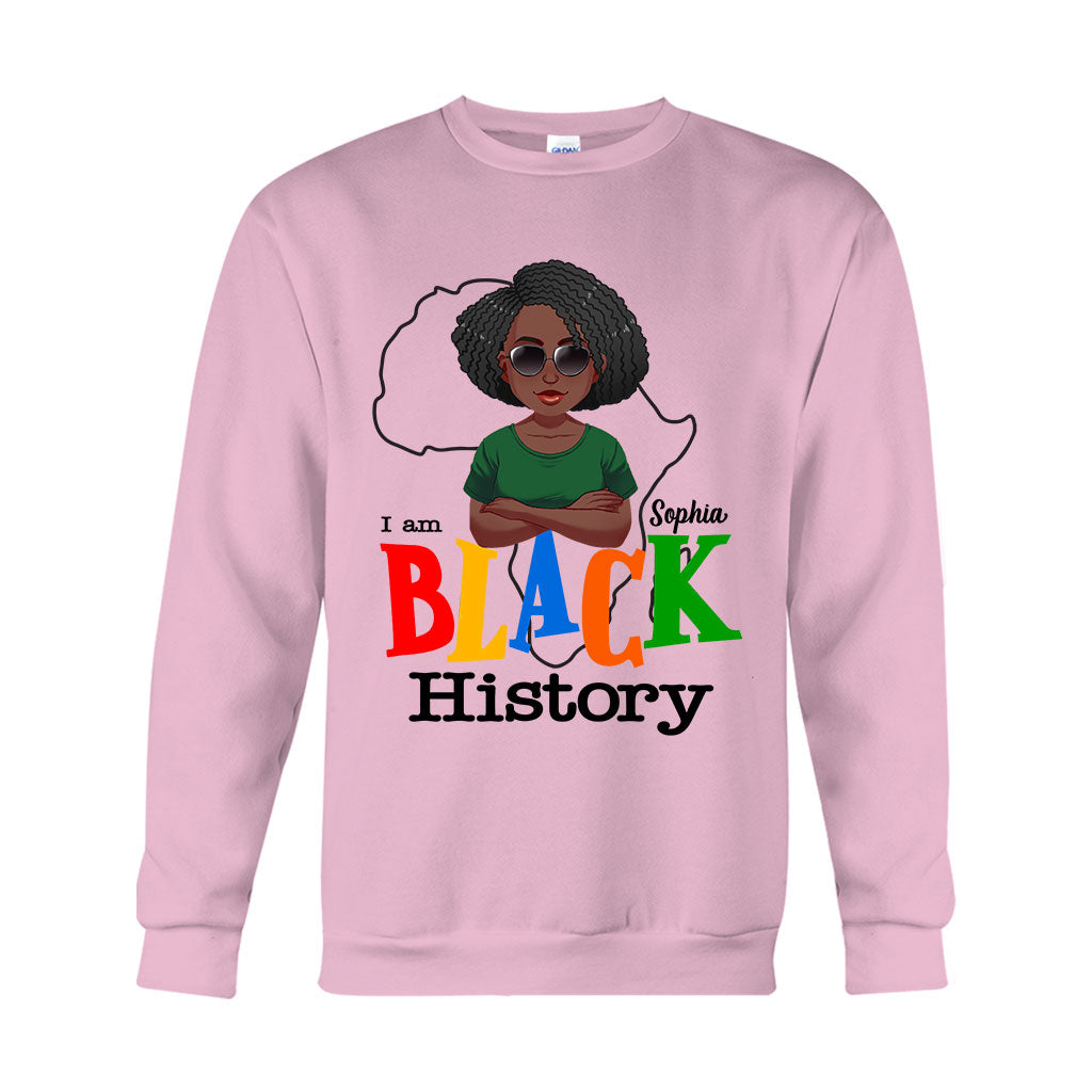 Je suis l'histoire des Noirs - T-shirt et sweat à capuche personnalisés pour Afro-Américains