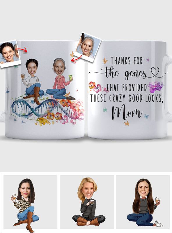 Merci pour les gènes - Mug personnalisé pour maman