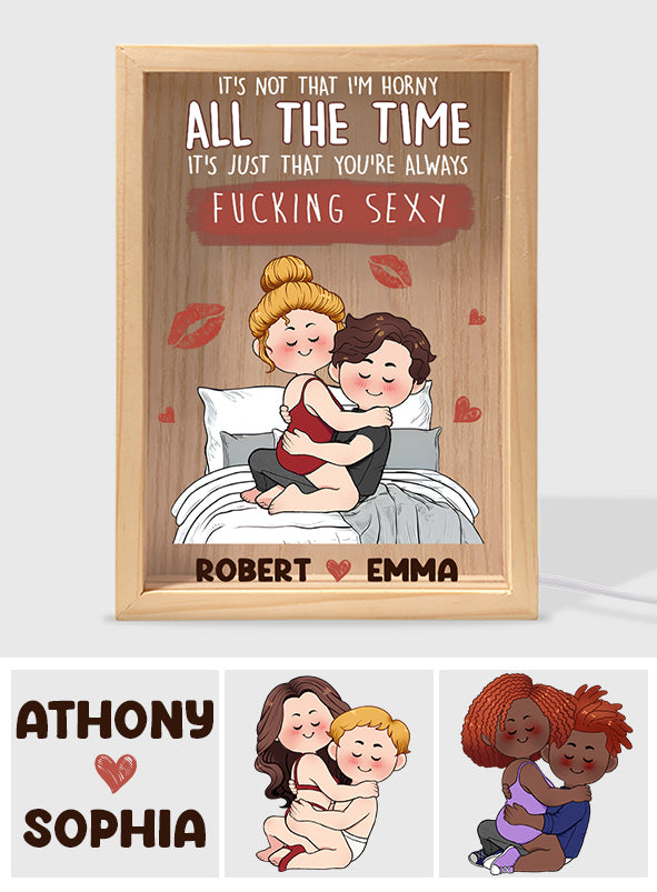 Je t'aime - Cadre photo personnalisé pour couple avec boîte lumineuse