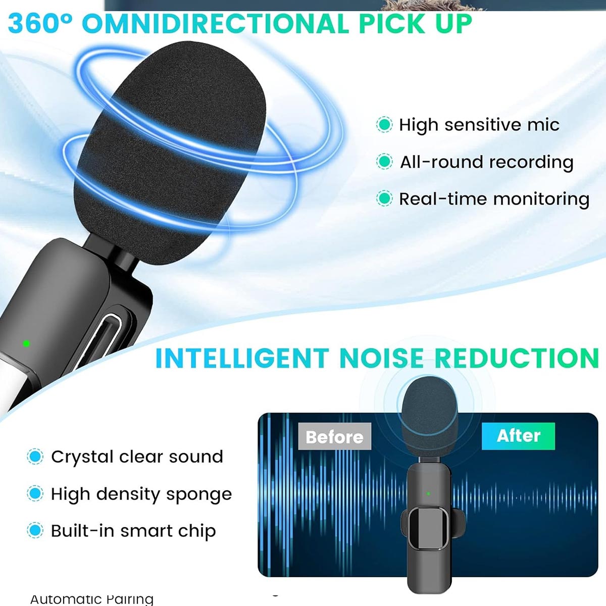 Microphone sans fil pour iPhone iPad - Microphone sans fil pour iPhone iPad