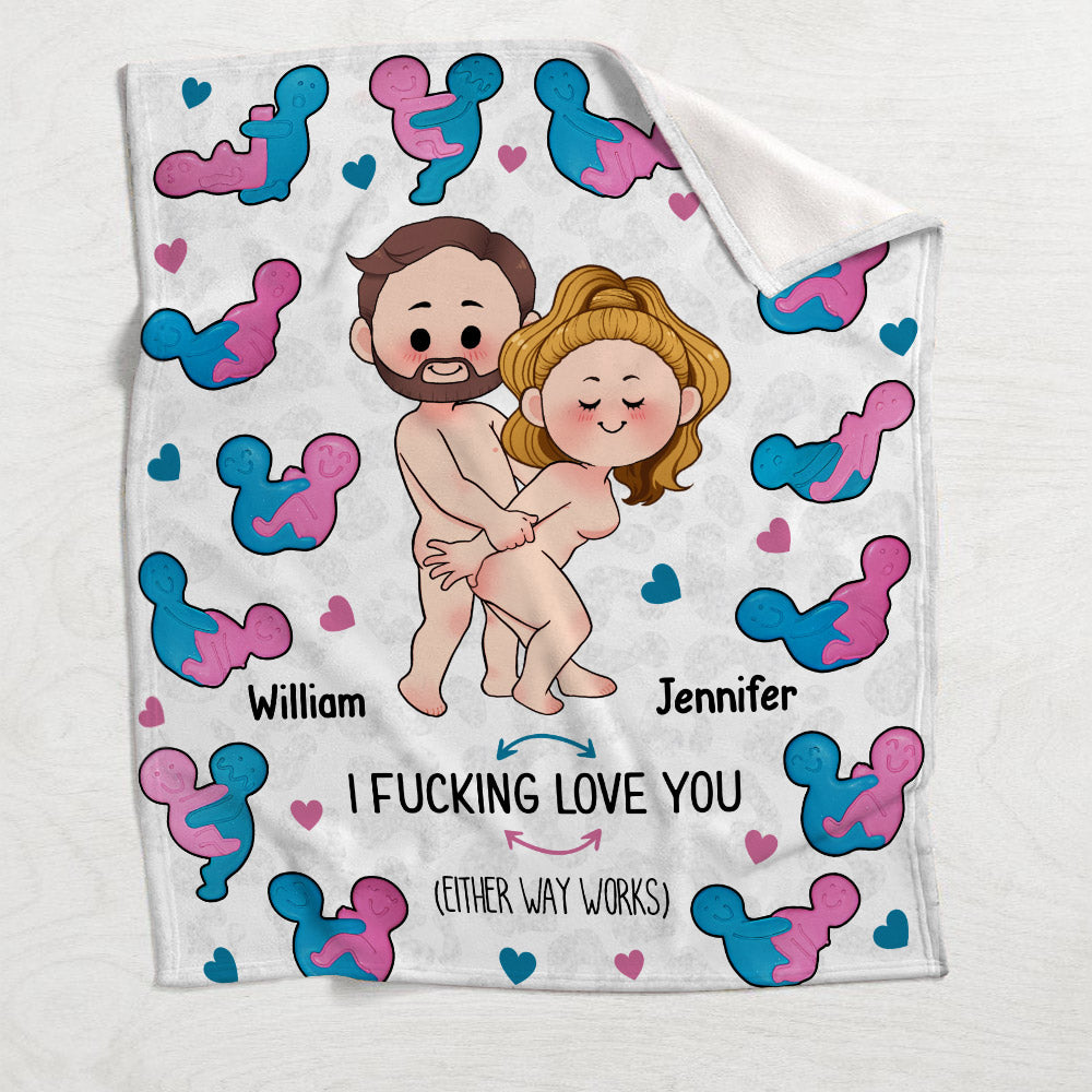 Couverture personnalisée pour couple « Je t'aime » humoristique