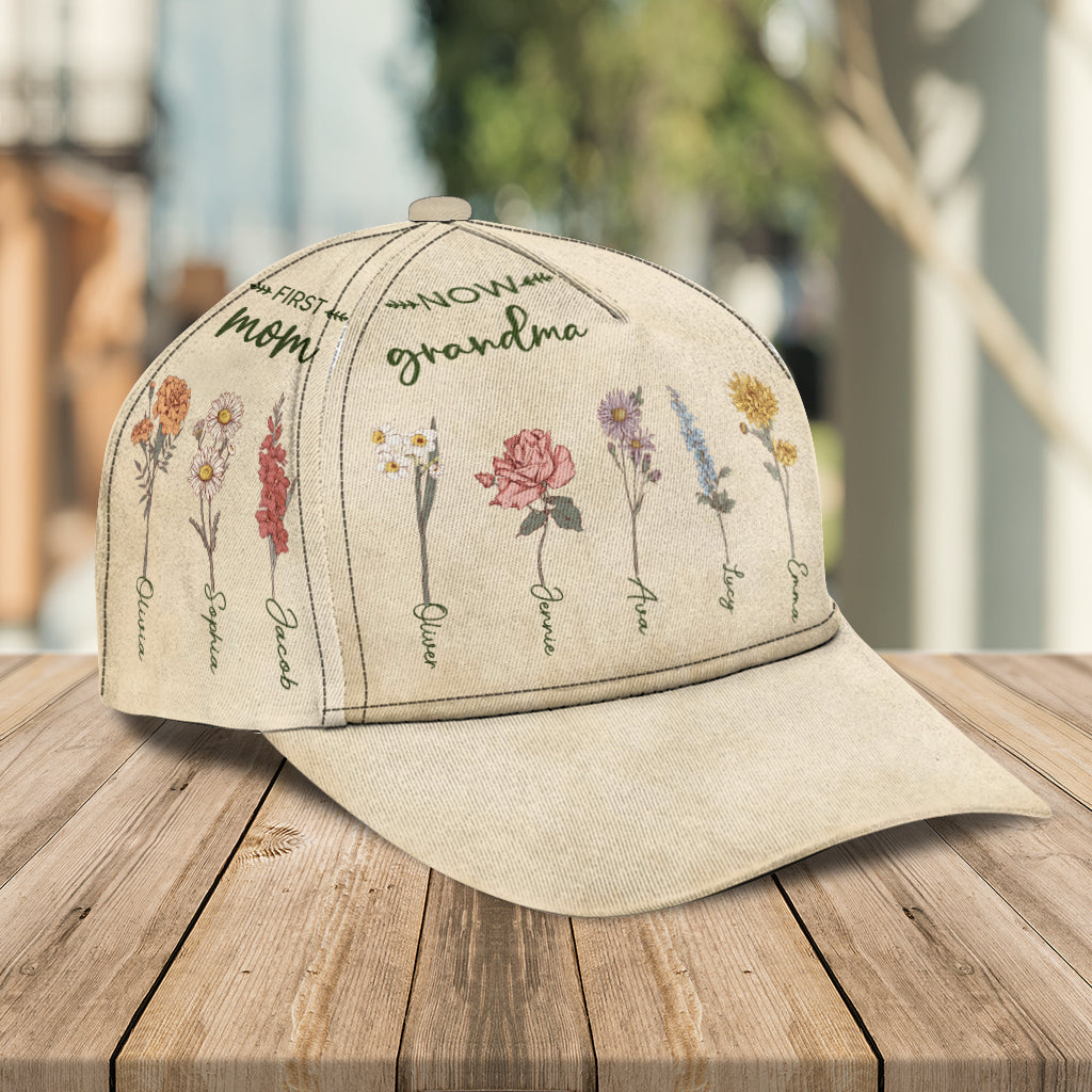 Première maman, maintenant grand-mère - Casquette classique personnalisée pour grand-mère