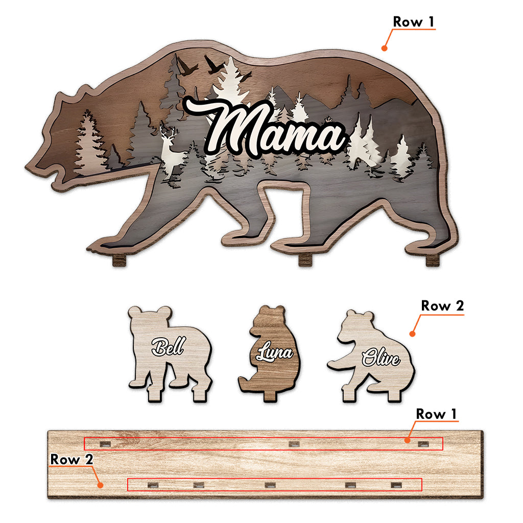 Mama Bear - Personalized Mother 1 Layered Big Freestanding