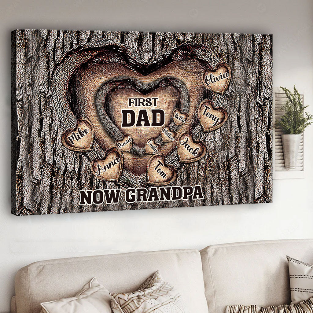 Premier papa, maintenant grand-père - Toile et affiche personnalisées pour papa