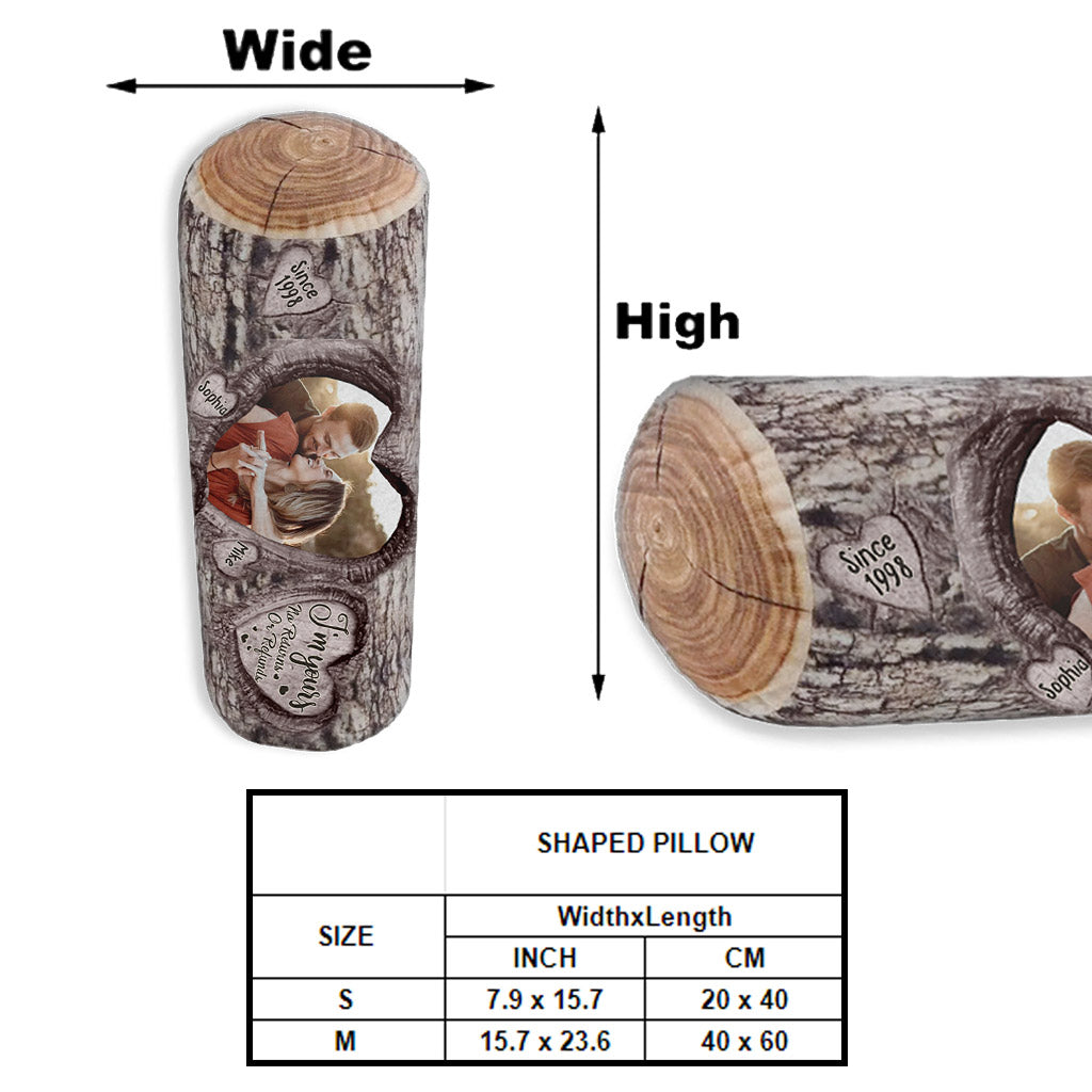 Je suis à toi. Ni retour ni remboursement. N'importe quelle photo, n'importe quel nom - Coussin personnalisé pour couple