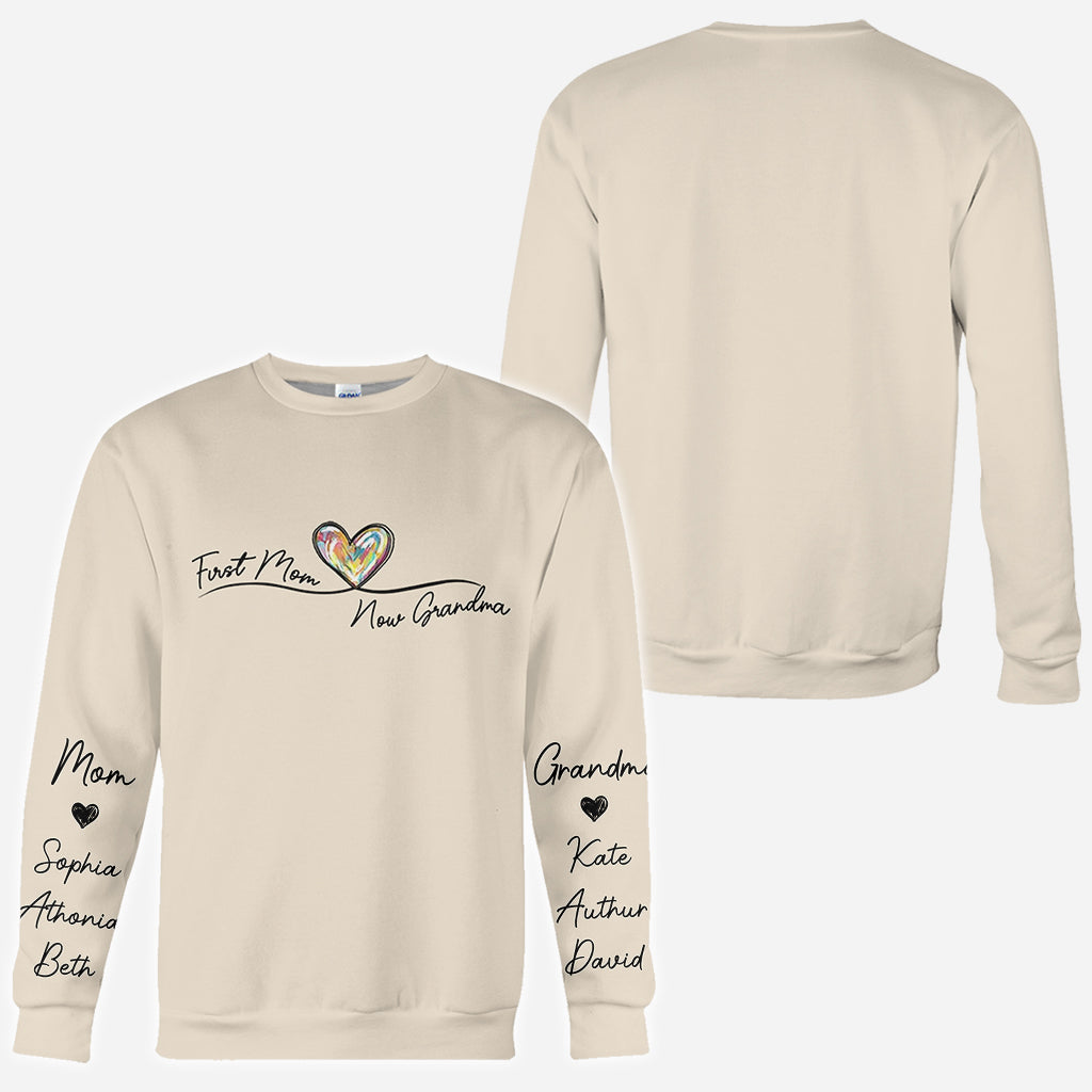 Première maman, maintenant grand-mère - T-shirt personnalisé « Grand-mère »