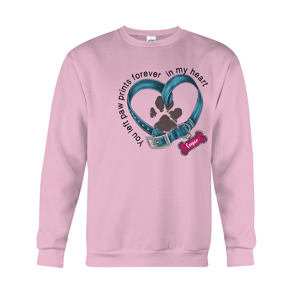 Tu as laissé des empreintes de pattes à jamais dans mon cœur - T-shirt et sweat à capuche personnalisés pour chien