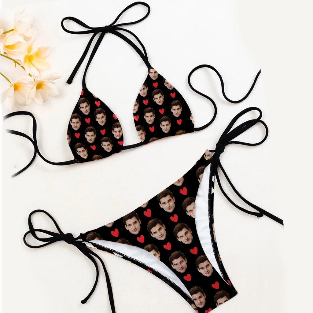 J'aime ma copine canon - Maillot de bain triangle personnalisé pour couple et short pour homme