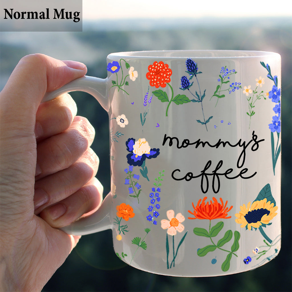 Tasse à café personnalisée avec motif floral botanique - Mug pour maman