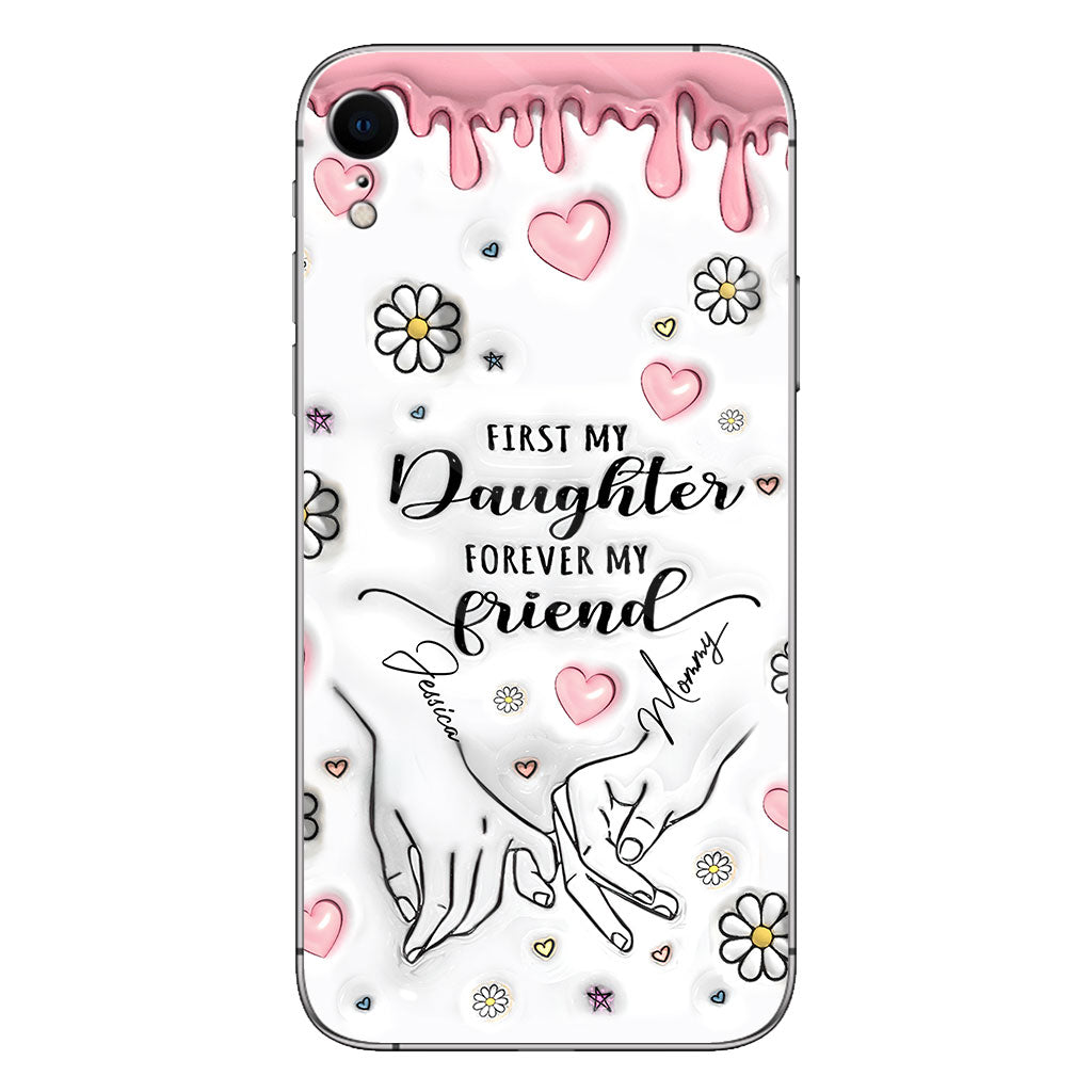 Ma mère d'abord, mon amie pour toujours - Coque de téléphone transparente personnalisée pour maman