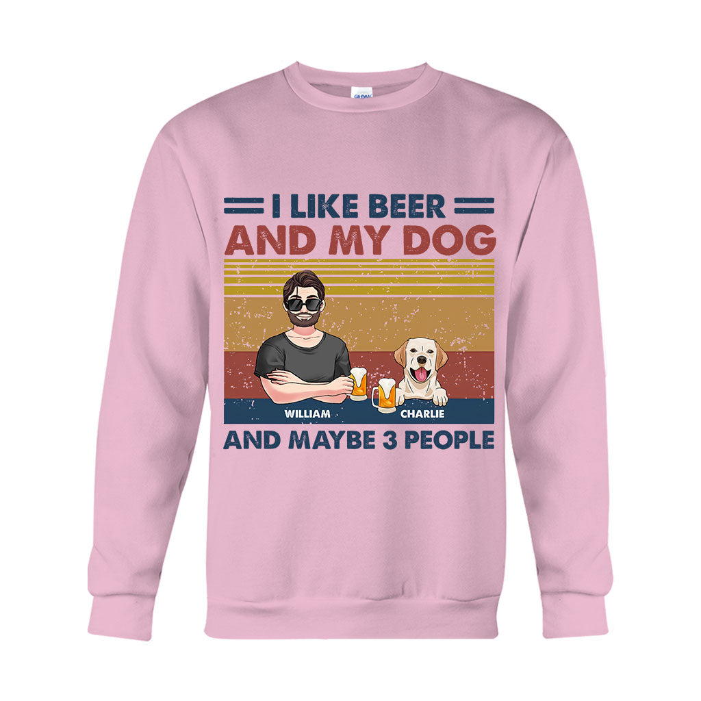 J'aime la bière et mes chiens - T-shirt et sweat à capuche personnalisés pour chiens