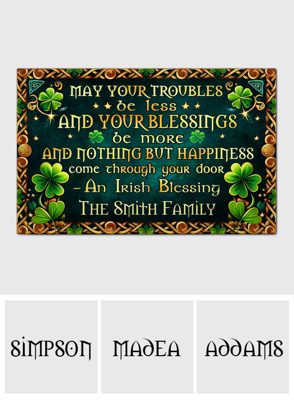 Irish Blessing - Personalized Saint Patrick's Day Doormat