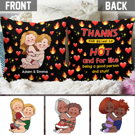 Merci d'être si sexy - Coussin décoratif personnalisé pour couple