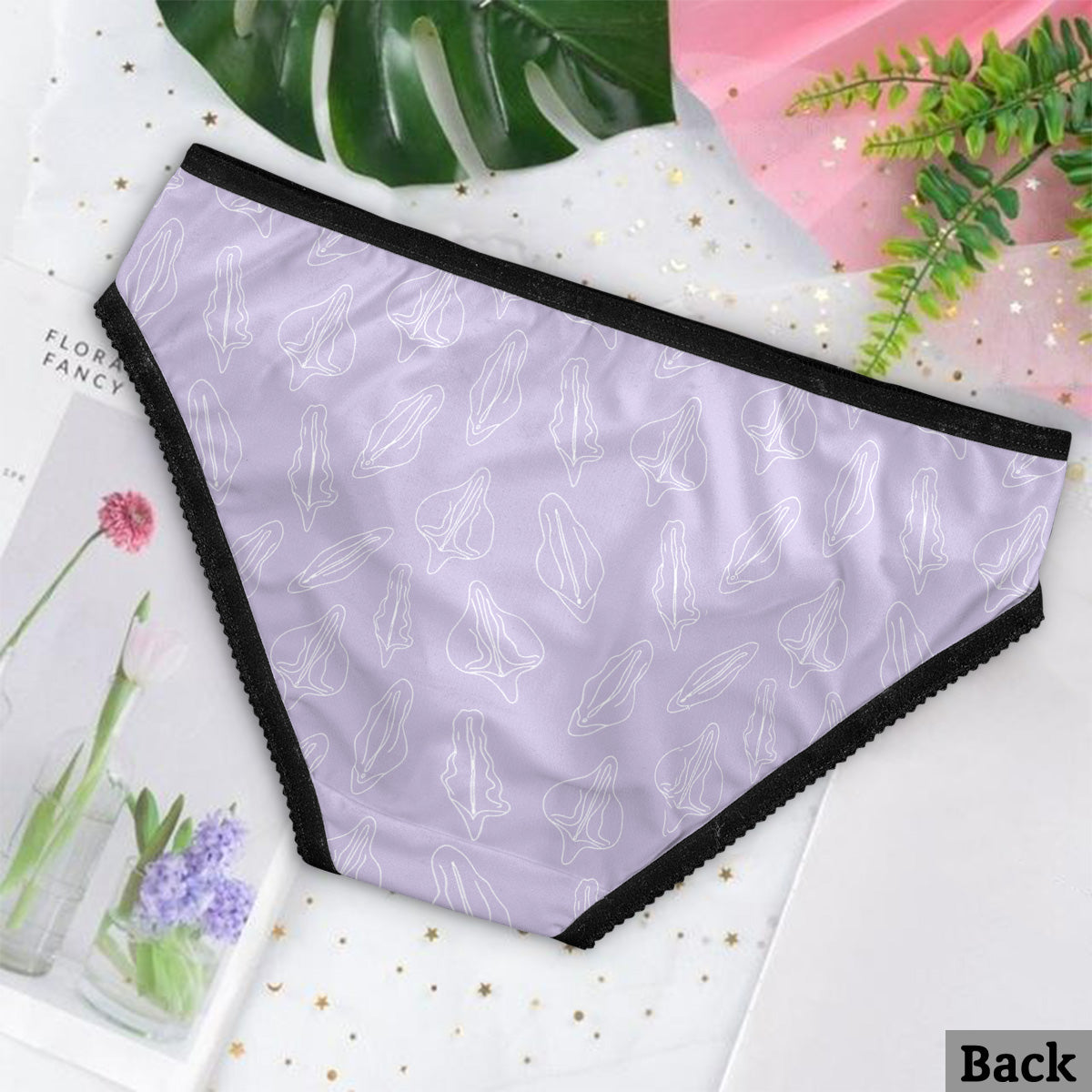 Mon vagin te manque - Culottes personnalisées pour couples avec bordure en dentelle