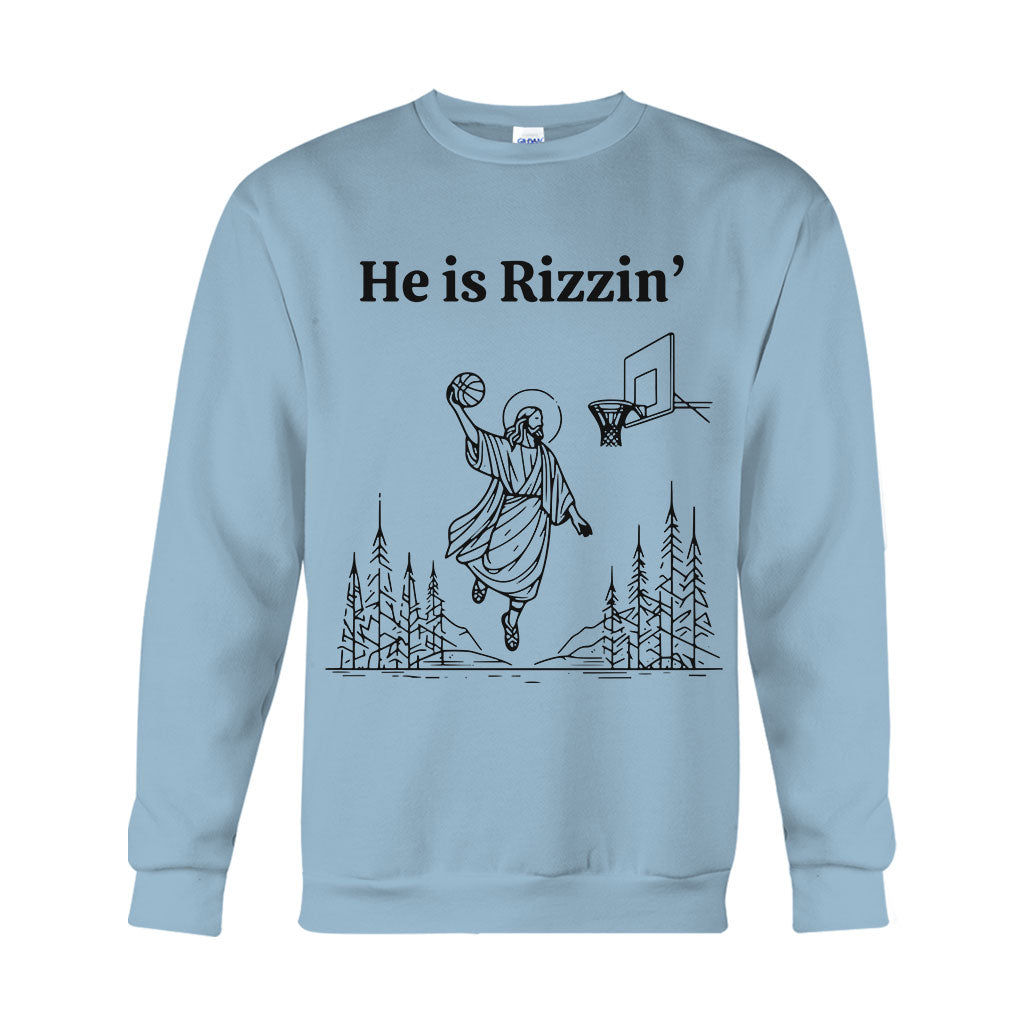 He Is Rizzin - Basketball T-shirt And Hoodie